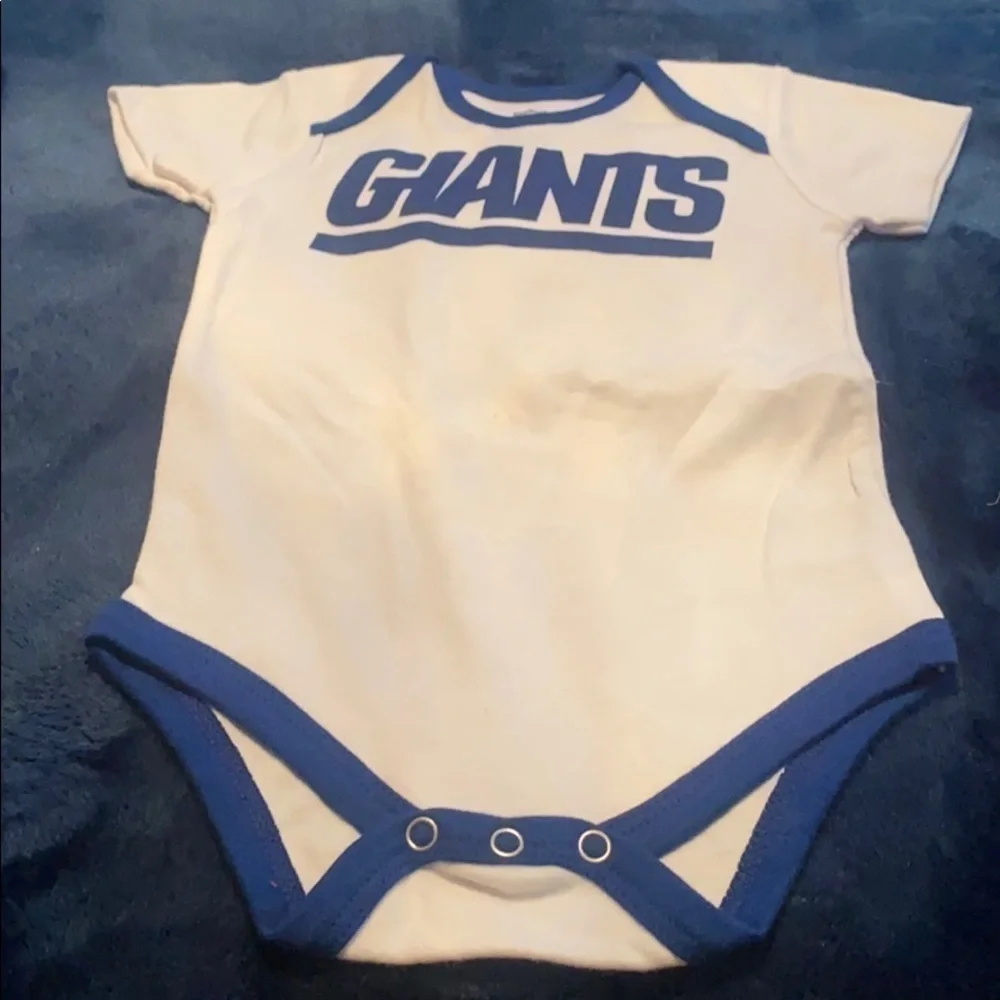 3 NY Giants Bodysuits size 12M red blue white